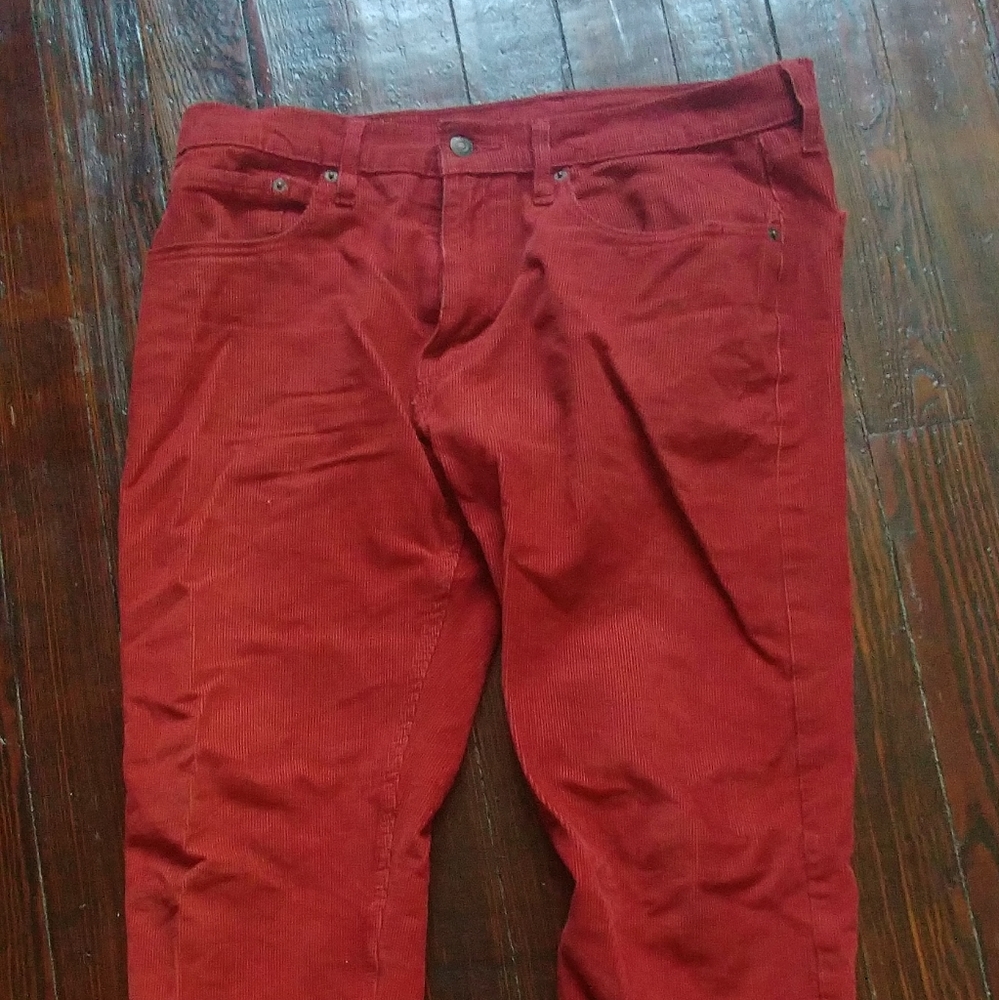 Levi 502 Red Corduroy Pants
